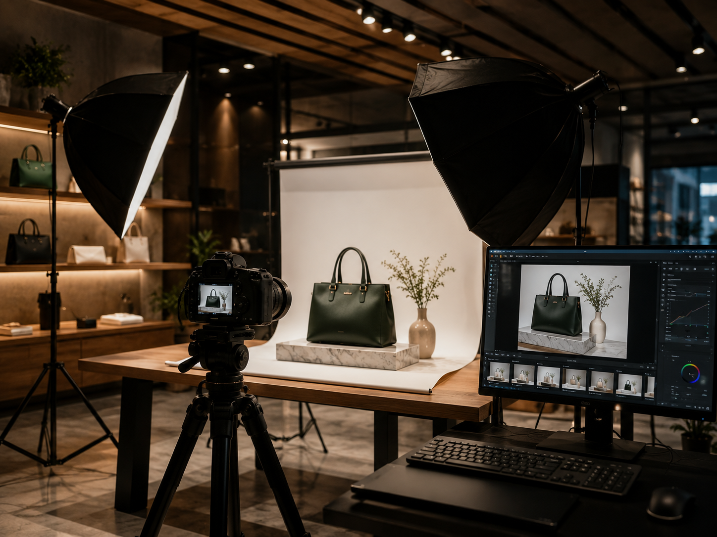 Product photography at store