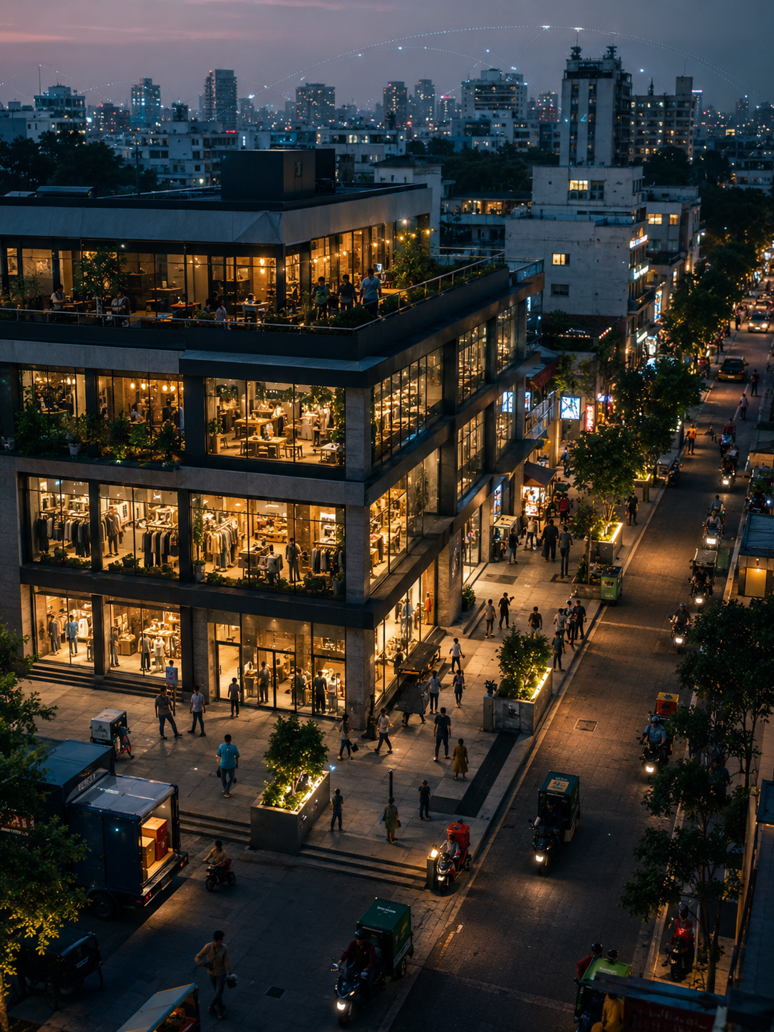 City street with stores